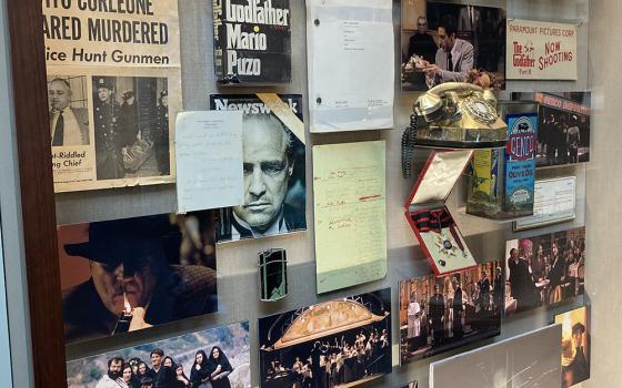 A display of artifacts from "The Godfather" at the Francis Ford Coppola Winery in Sonoma County, California (Courtesy of Sr. Rose Pacatte)