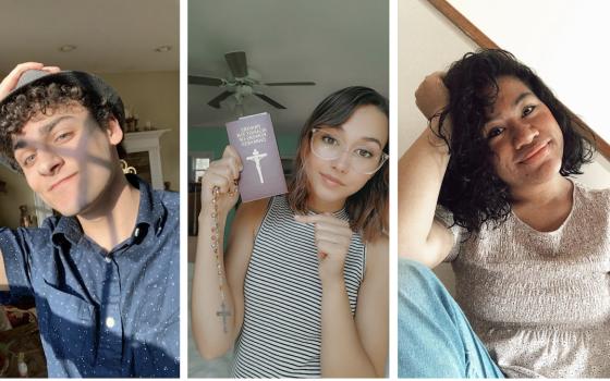 From left to right: Catholic TikTok users Chris Karroum, @chriskarroum; Amber-Rose Schneider, @the_religious_hippie; and Lana Michele, @faithfullylana  (Provided photos)