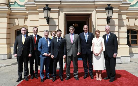 The inauguration of Ukrainian President Volodymyr Zelensky in May, with the American delegation (U.S. Government/Rick Perry)