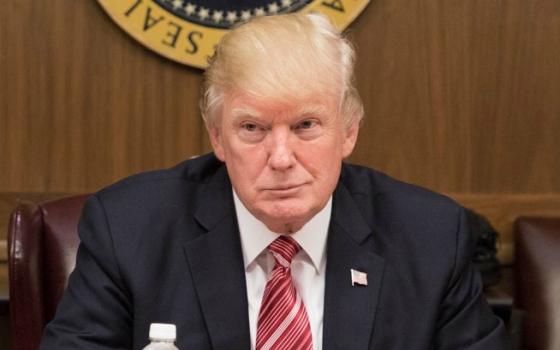 President Donald Trump participates in a Cabinet meeting Sept. 9 at Camp David near Thurmont, Maryland, discussing Hurricane Irma as it approaches the coast of Florida. (Official White House Photo/Shealah Craighead)