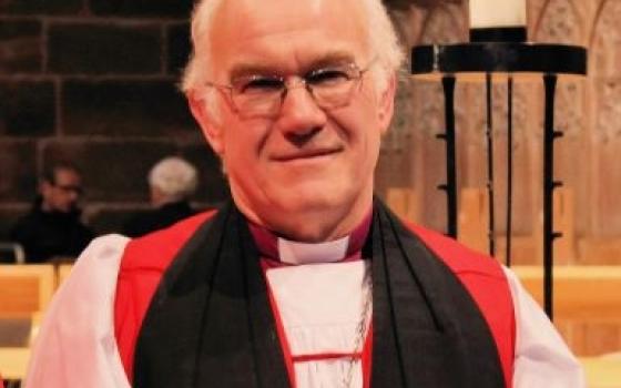 Former Anglican Bishop Peter Forster of Chester, England, is pictured at the Anglican Cathedral in January 2012. (CNS/Simon Caldwell)