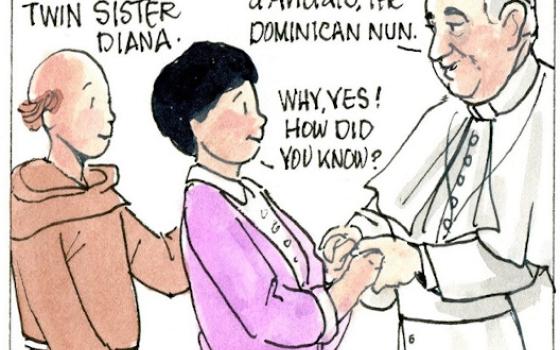 francis, the comic strip, pope meets Diana