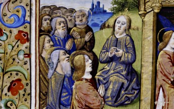 A 15th-century French miniature depicts Jesus teaching the Our Father. (Courtesy of the New York Public Library)