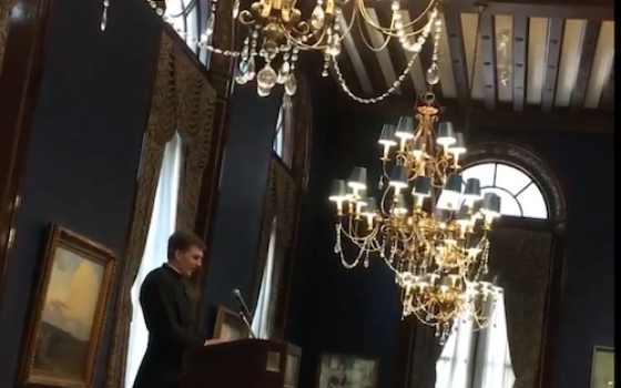 Fr. James Altman speaks at the Union League Club of Chicago on Oct. 9. (NCR screenshot)