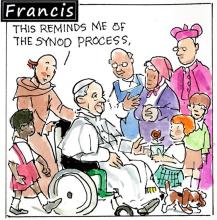 Francis, the comic strip: For Francis, the synod is a journey.