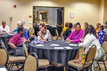 People converse during a Gamaliel Network training in a 2017 file photo. The network, a national organization that trains faith leaders in community organizing principles, has received funding from the Catholic Campaign for Human Development. (Flickr/Gamaliel Network)