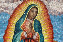 A mosaic depicts Our Lady of Guadalupe at a shrine to her at St. Juan Diego Catholic Church in Pasadena, Texas, Dec. 13, 2021. (CNS/Texas Catholic Herald/James Ramos)