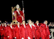 Pope Paul VI is carried in procession on the sedia gestatoria, a ceremonial throne, in this undated photo. Pope Paul, who served as pope from 1963-1978, is most remembered for his 1968 encyclical, Humanae Vitae, which affirmed the church's teaching against artificial contraception. (CNS/Catholic Press Photo/Giancarlo Giuliani)