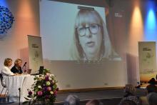 Former Irish President Mary McAleese speaks to the Root and Branch Synod Sept. 10. (Courtesy of Root and Branch Synod/Brek Taylor)