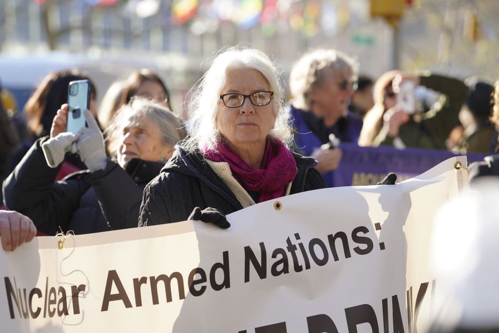 Martha Hennessy at protest