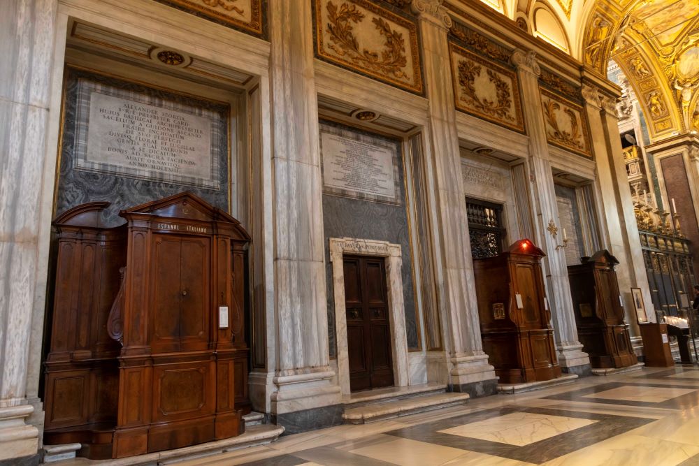 The doorway between confessionals in Rome's Santa Maria Maggiore 