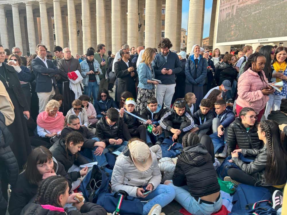 Young people wait.
