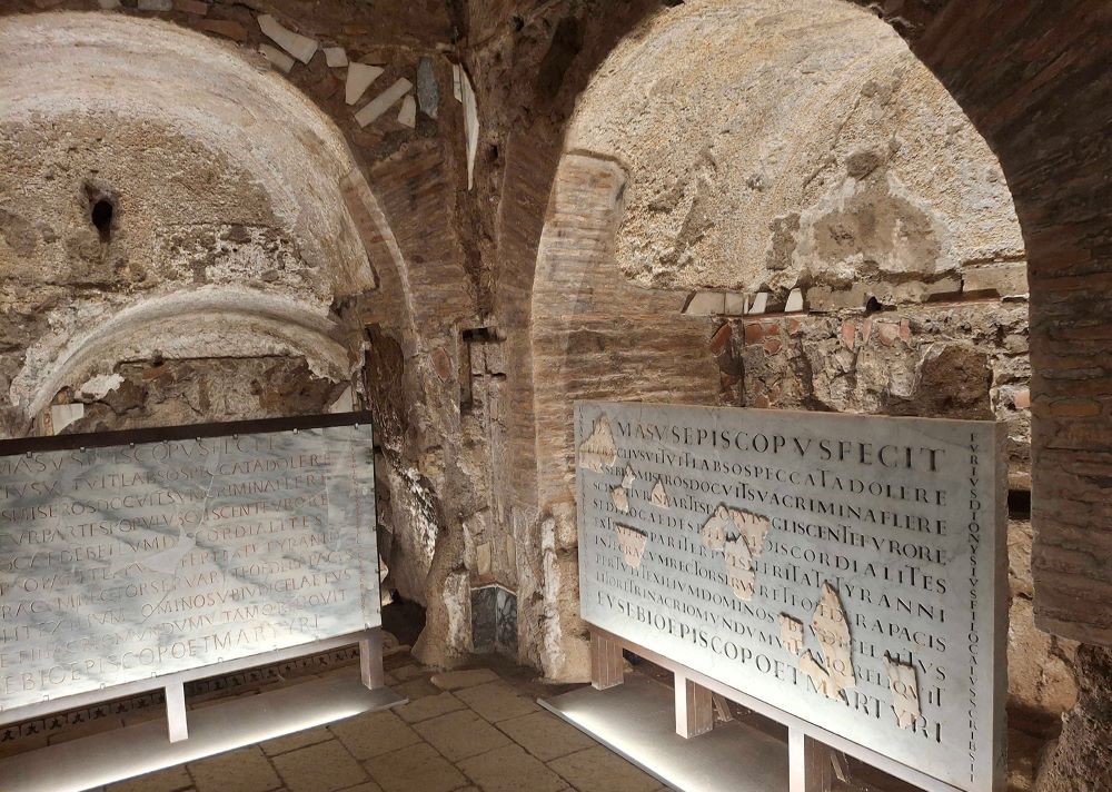 tomb of St. Eusebius at the Catacombs of St. Callistus