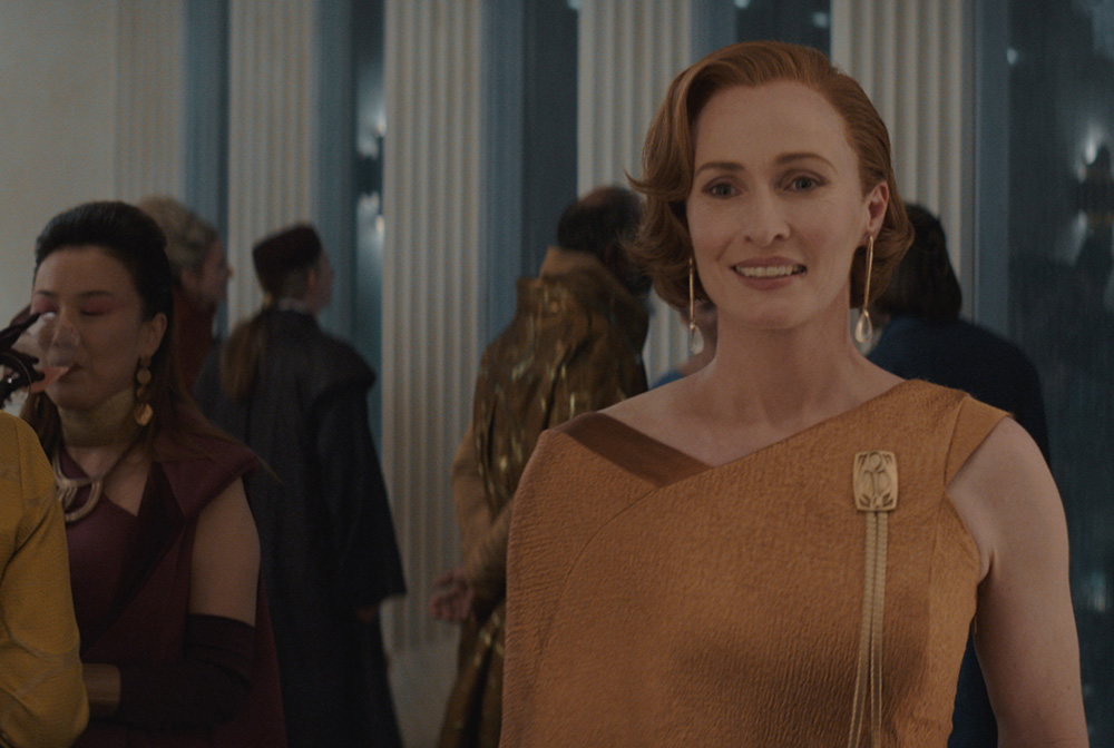 Mon Mothma (Genevieve O'Reilly) in "Andor," exclusively on Disney+ (©2022 Lucasfilm Ltd. & ™)