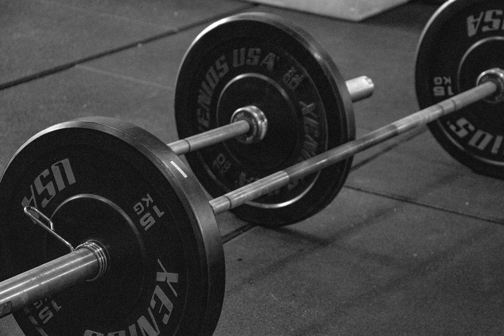 Two 25kg weights on the floor