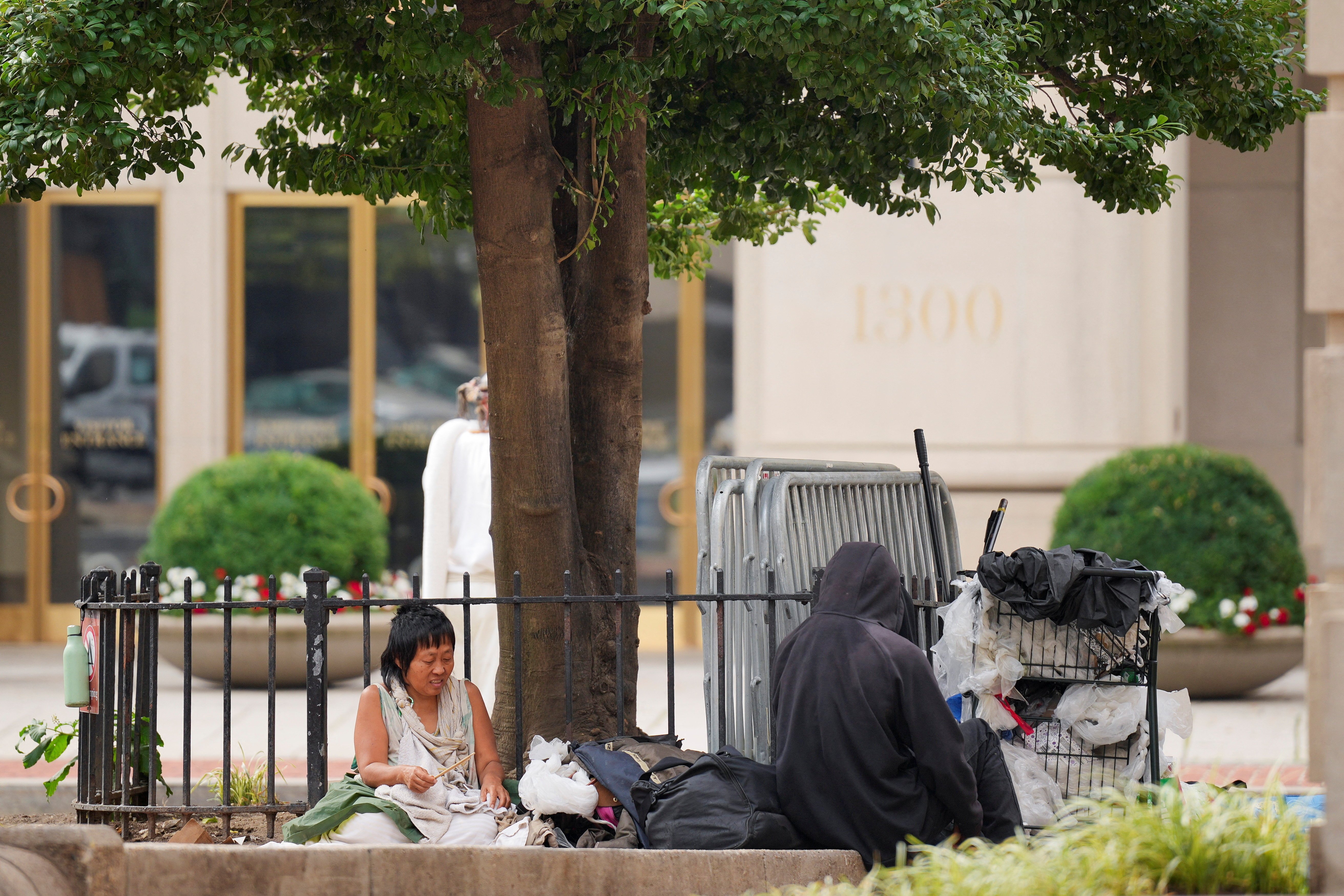 a homeless encampment 