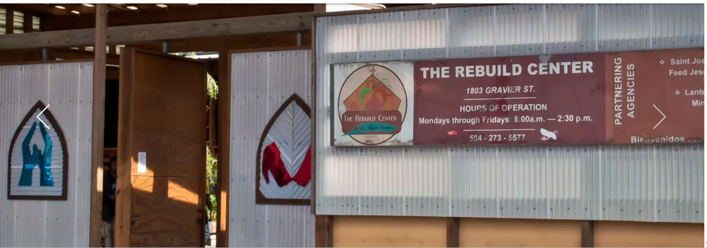 Outside the Rebuild Center at St. Joseph Church, New Orleans
