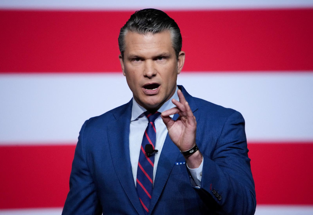 U.S. Secretary of Defense Pete Hegseth speaks to senior military leaders at Marine Corps Base Quantico in Virginia Sept. 30, 2025. In an unprecedented gathering, almost 800 generals, admirals and their senior enlisted leaders have been ordered into one location from around the world on short notice. (OSV News/Reuters/Andrew Harnik, pool)