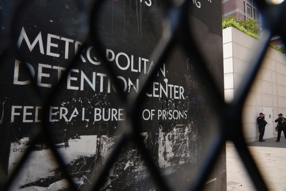 The Metropolitan Detention Center is shown Tuesday, Sept. 2, 2025, in Los Angeles. (AP/Damian Dovarganes)