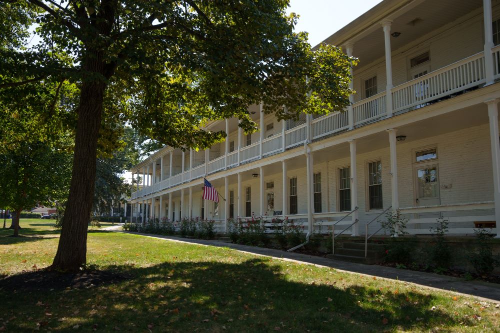 A building that formed part of the Carlisle Indian Industrial School campus is seen at the U.S. Army's Carlisle Barracks in Carlisle, Pa