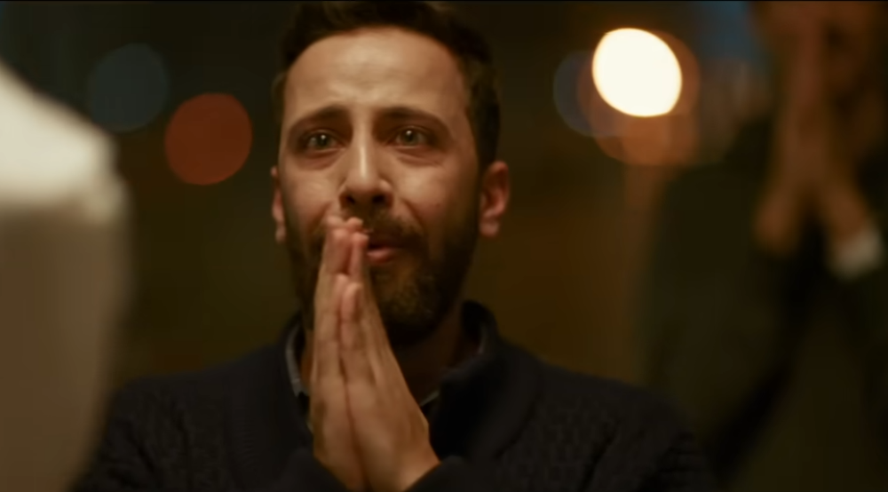 Movie shows scene Motaz Malhees playing a Red Crescent call agent in "The Voice of Hind Rajab."