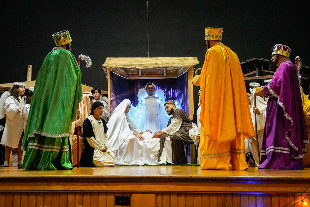 Parishioners perform in a "pastorela," a Nativity folk drama, on the feast of the Epiphany at Our Holy Redeemer Church in Freeport, N.Y., Jan. 5, 2025. The reenactment of the Christmas story is presented annually by the parish's Latino young adult ministry. (OSV News/Gregory A. Shemitz)