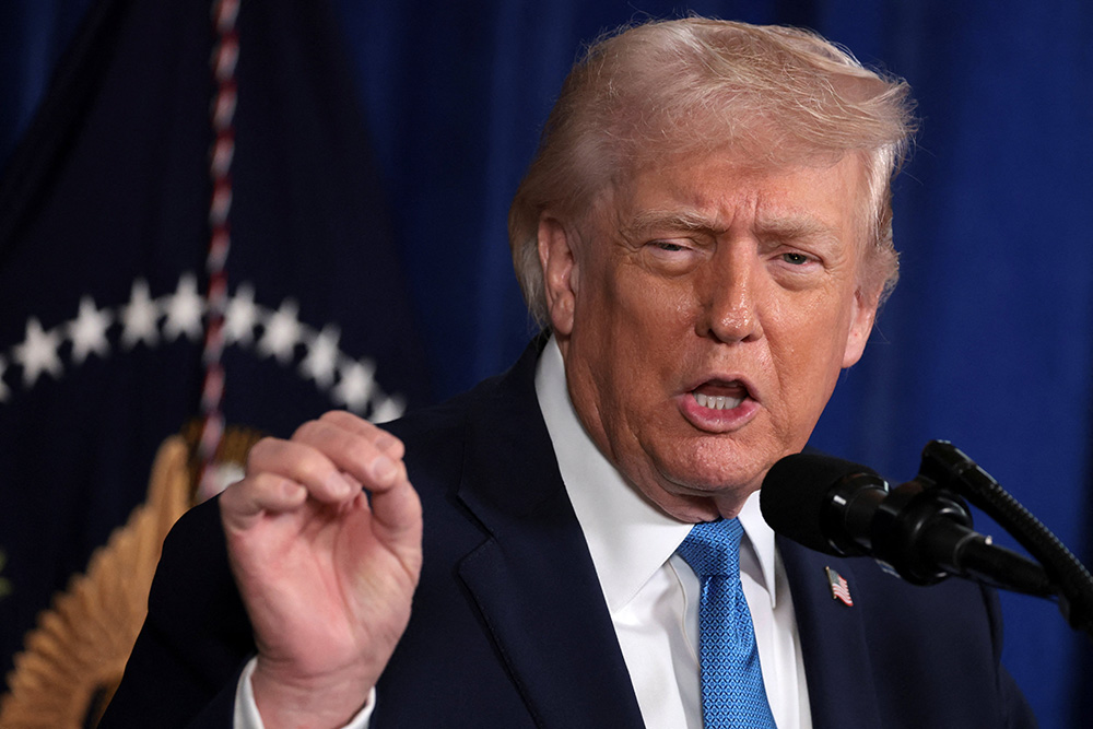 U.S. President Donald Trump speaks during a news conference at his Mar-a-Lago club in Palm Beach, Fla., Jan. 3, 2026. (OSV News/Reuters/Jonathan Ernst)