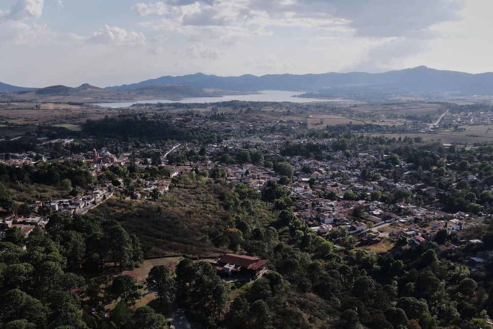 Trees and buildings dot Tapalpa, Mexico, Feb. 23, a day after the Mexican army killed Jalisco New Generation Cartel leader Nemesio Oseguera Cervantes, known as "El Mencho." (AP/Marco Ugarte)