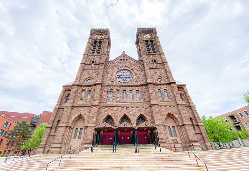 A file photo shows the facade of the Cathedral of Sts. Peter and Paul in Providence, Rhode Island. Peter Neronha, Rhode Island attorney general, publicly released March 4, 2026, the anticipated report on his six-year historical records review of clergy sexual abuse in the Diocese of Providence. (OSV News photo/courtesy Rhode Island Catholic)