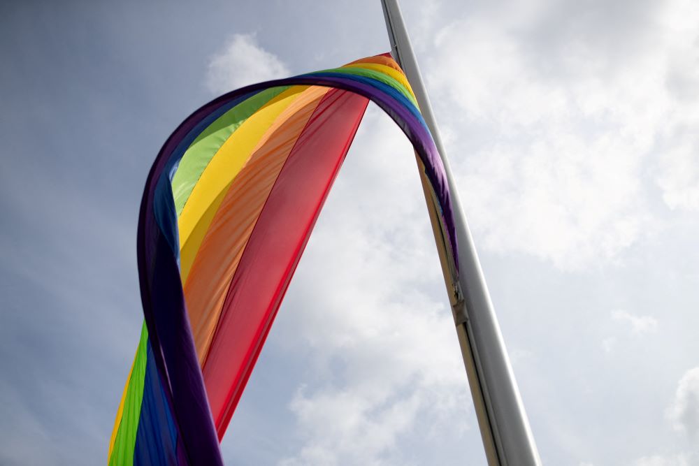 An LGBTQ flag is seen in an illustration photo. (OSV News/zReuters/Nadja Wohlleben)