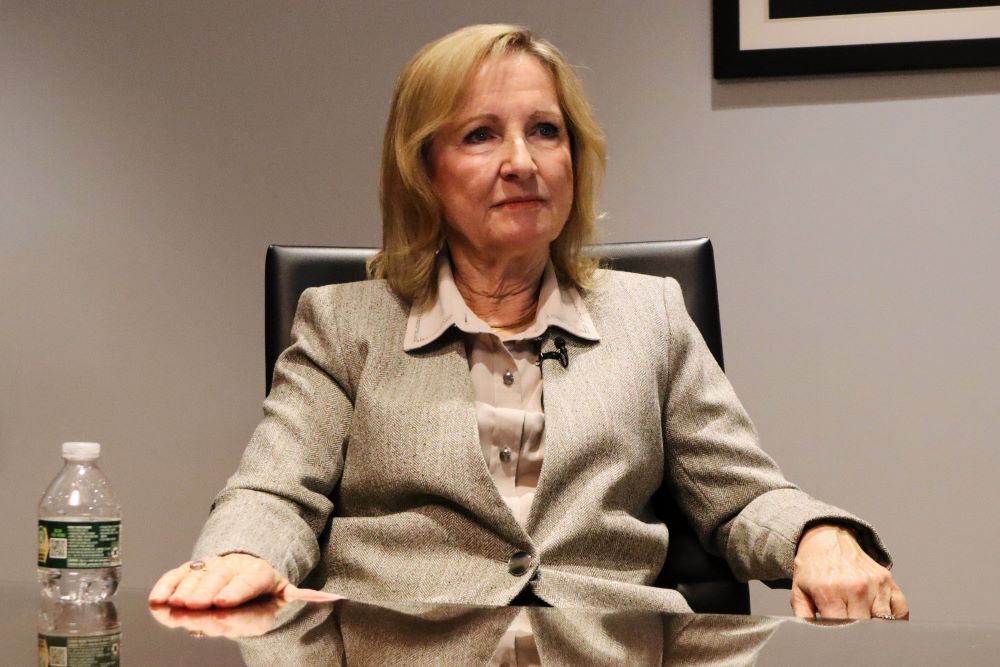 Church abuse survivor Ann Hagan Webb speaks during an interview at the Rhode Island Attorney General's Office in Providence, R.I., on Wednesday, March 4. (AP/Leah Willingham)