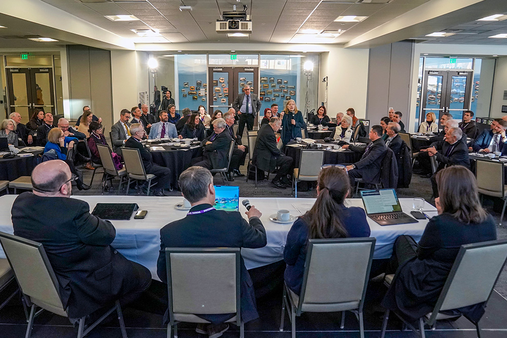 A discussion takes place on the first day of the Way Forward ecclesial gathering, held Feb. 25-27, 2026, at the University of St. Thomas in St. Paul, Minnesota. (Courtesy of University of St. Thomas/Nick Wosika)