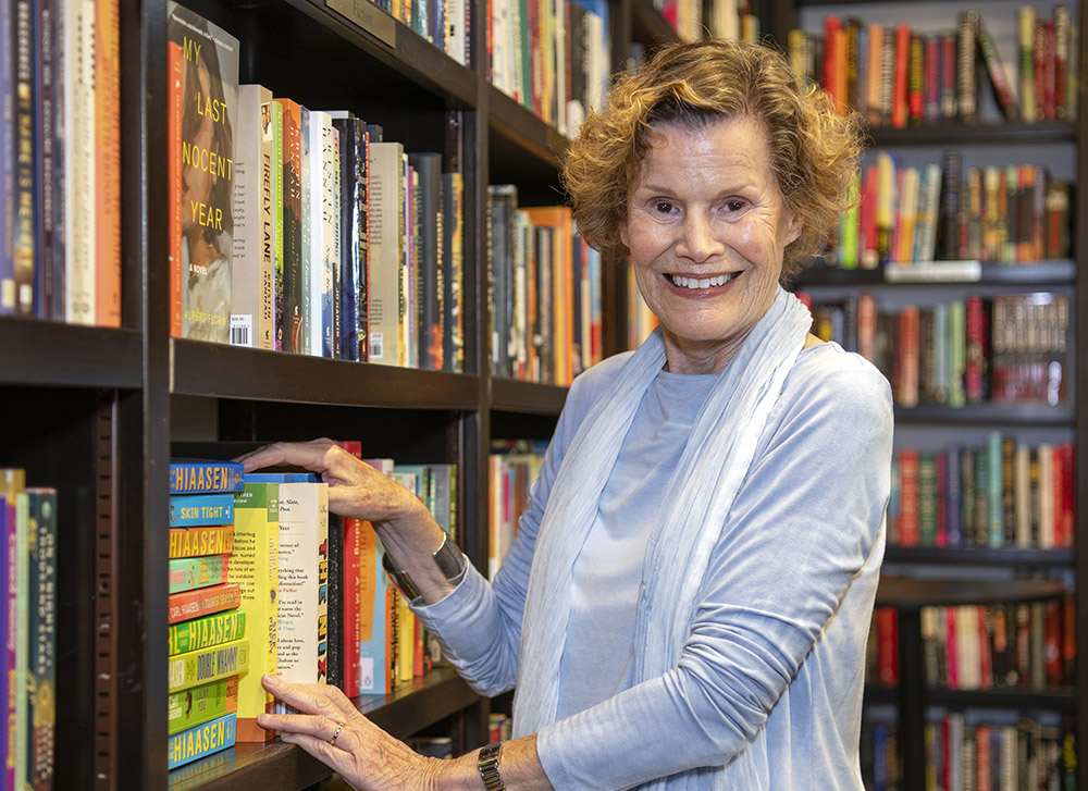 Writer Judy Blume poses for a portrait in 2023 at Books and Books, her nonprofit bookstore in Key West, Fla. (AP/Mary Martin)