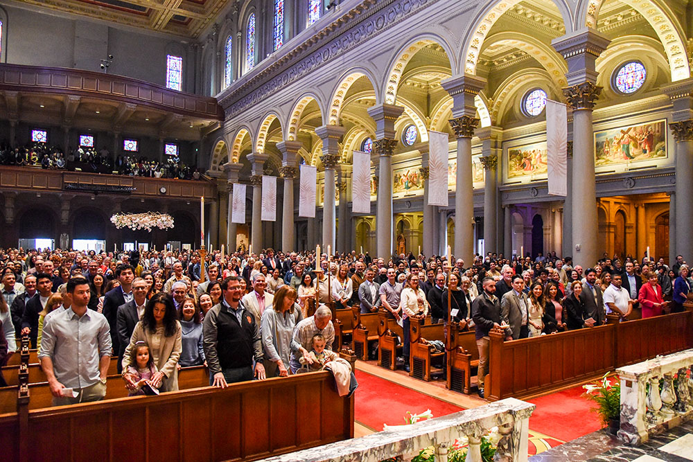 The congregation of St. Ignatius Parish in San Francisco during Easter 2025 (Courtesy of Nano Visser)