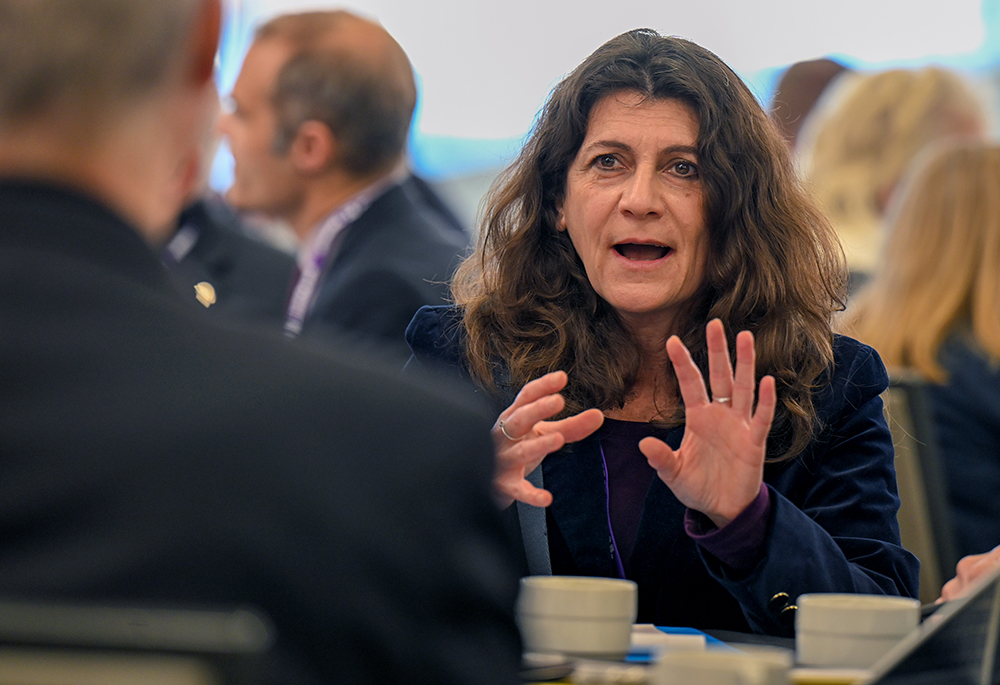 Irina Raicu, director of the Internet Ethics program at Santa Clara University's Markkula Center for Applied Ethics, is pictured at the Way Forward conference at the University of St. Thomas in St. Paul, Minnesota. (Courtesy of University of St. Thomas/Nick Wosika)
