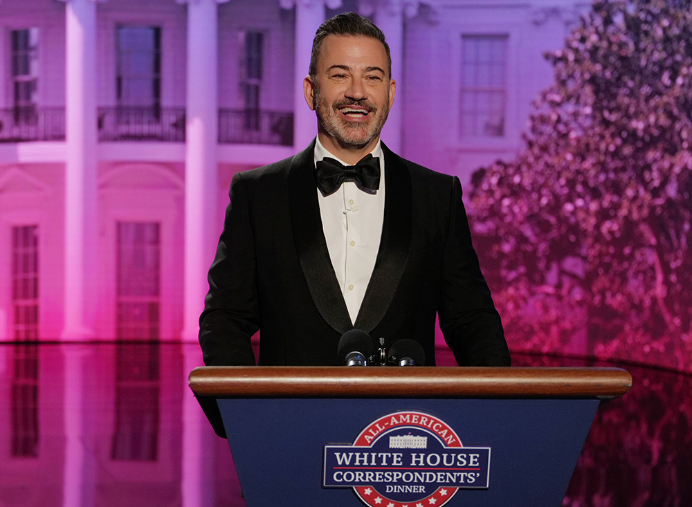 Jimmy Kimmel performs in a sketch about the then-upcoming White House Correspondents' Dinner on an episode of "Jimmy Kimmel Live!" aired April 23, 2026. (Disney/Randy Holmes)