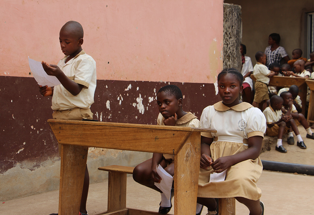 Orphans pictured in a file photo work on sketches at the Catholic Bilingual School of Our Lady of Resurrection in Yaoundé, Cameroon Feb. 8, 2022. Pope Leo will travel across 11 cities, 18 flights and a total of more than 11,000 miles during his first apostolic trip to Africa April 13-23, 2026. (OSV News/Ngala Killian Chimtom)
