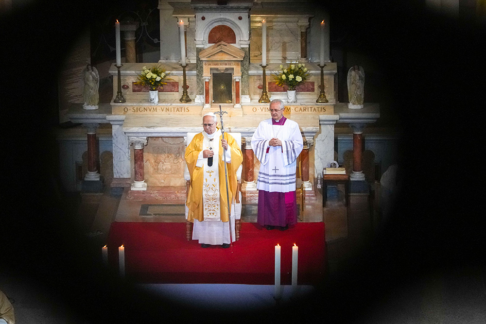 Pope Leo XIV celebrates Mass at the Basilica of St. Augustine in Annaba, Algeria, April 14, 2026. (CNS/Lola Gomez)