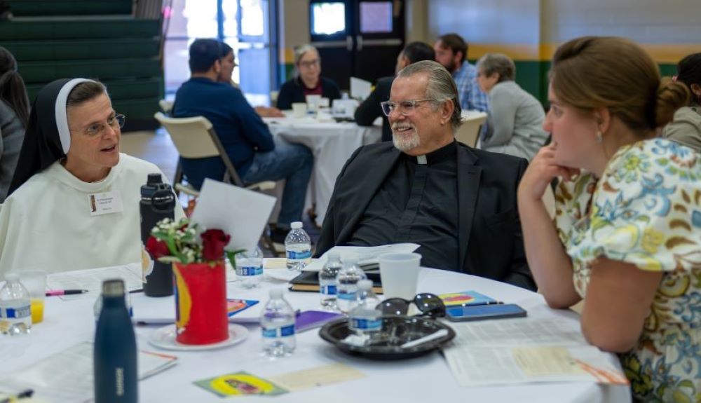 Lay Catholics and clergy take part in the synod of young adults of the Diocese of Phoenix with lay Catholics and clergy from the diocese in February 2026. The process started in November. (Courtesy of Phoenix Diocese/Brett Meister)