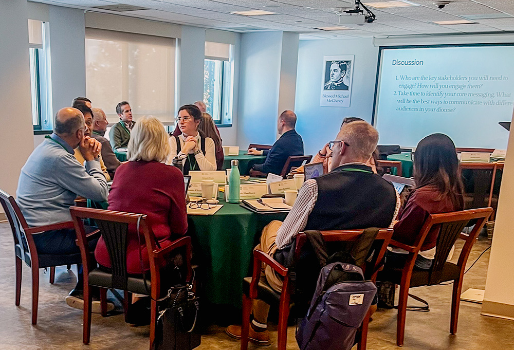 Staff members from 19 U.S. dioceses take part in a workshop on developing Laudato Si' action plans at the headquarters of the U.S. Conference of Catholic Bishops in Washington D.C. in January 2026. (Joshua van Cleef)