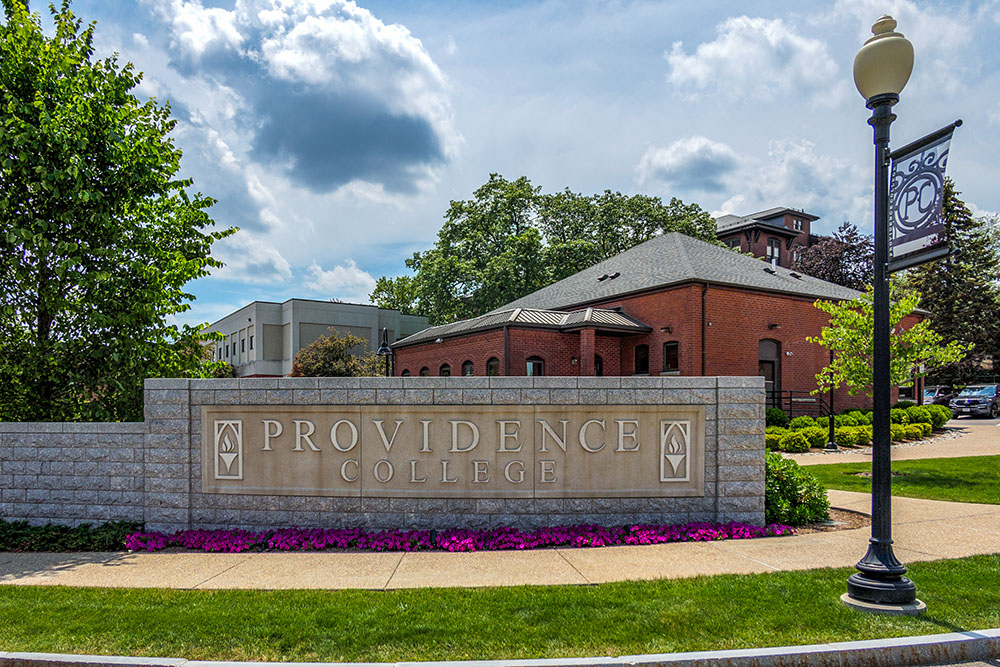 A sign for Providence College in Providence, Rhode Island. (Wikimedia Commons/Kenneth C. Zirkel)