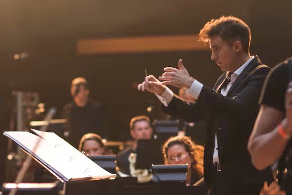 Rob Gardner conducts a past performance of "Lamb of God," his concert work about Jesus Christ's death and resurrection. (Courtesy of Church of Jesus Christ of Latter-day Saints)