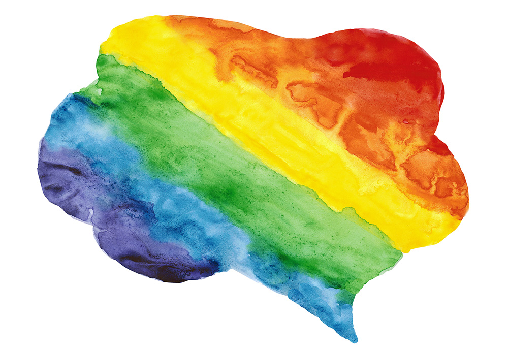 Rainbow speech bubble (Dreamstime/221308678)