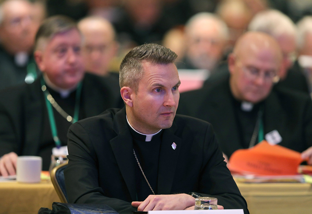 Then-Chicago Auxiliary Bishop Ronald A. Hicks listens to a speaker Nov. 13, 2018, at the fall general assembly of the U.S. Conference of Catholic Bishops in Baltimore. (CNS/Bob Roller)