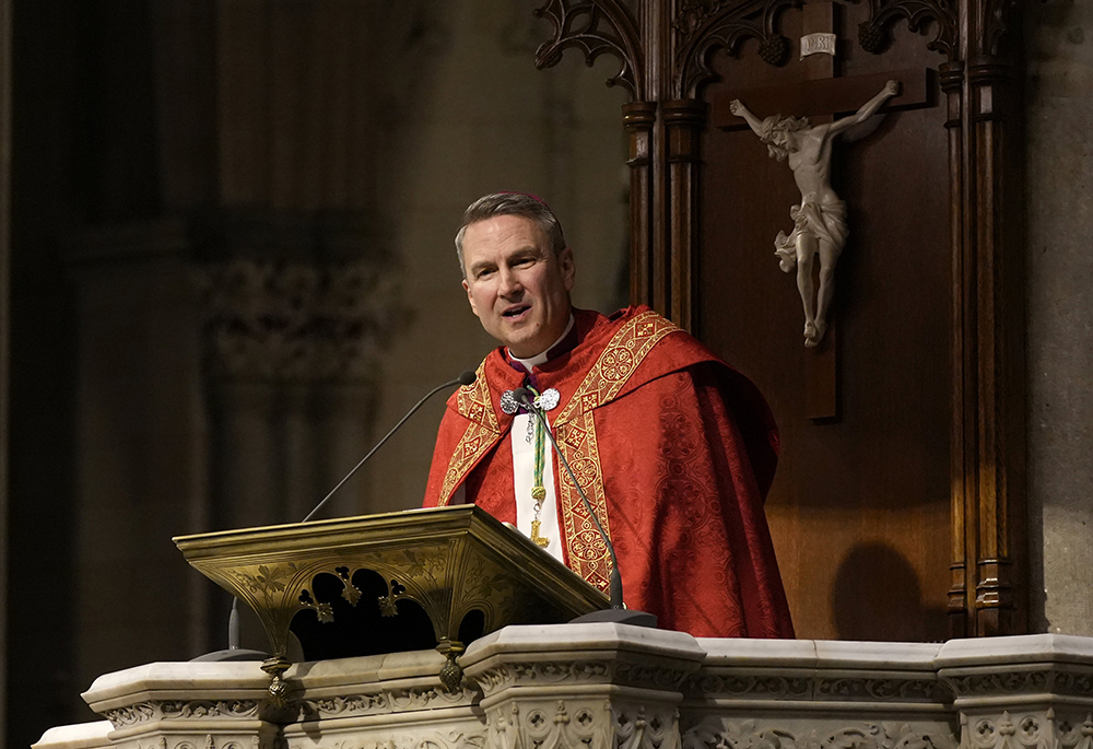 Archbishop Ronald A. Hicks delivers the homily during evening prayer at St. Patrick's Cathedral in New York City Feb. 5, 2026, on the eve of his formal installation as archbishop of the Archdiocese of New York. (OSV News/The Good Newsroom/Gregory A. Shemitz)