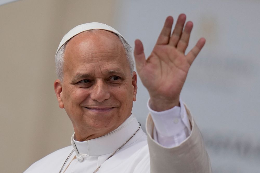 Pope Leo XIV arrives for his weekly general audience in St. Peter's Square at the Vatican May 13, 2026. (AP/Alessandra Tarantino)
