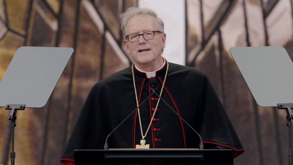 Bishop Robert Barron of Winona-Rochester, Minnesota, a member of the U.S. Religious Liberty Commission, speaks at "Rededicate 250: A National Jubilee of Prayer, Praise & Thanksgiving" at the National Mall in Washington, May 17, 2026. (OSV News screenshot)
