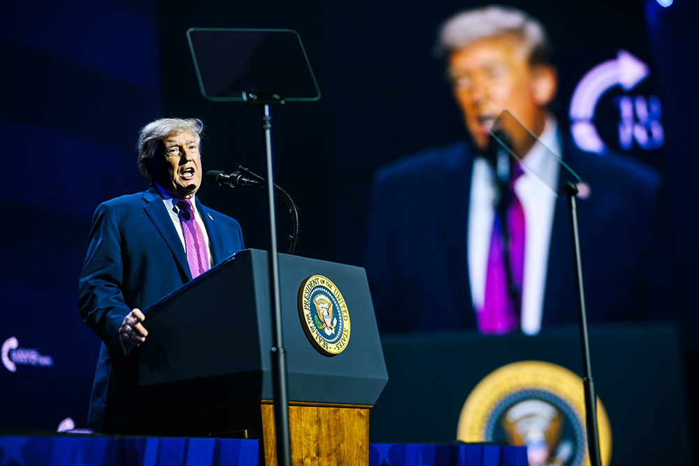 President Donald Trump delivers remarks at a Turning Point USA event at Dream City Church in Phoenix, Arizona on April 17, 2026. (Flickr/The White House/Daniel Torok)