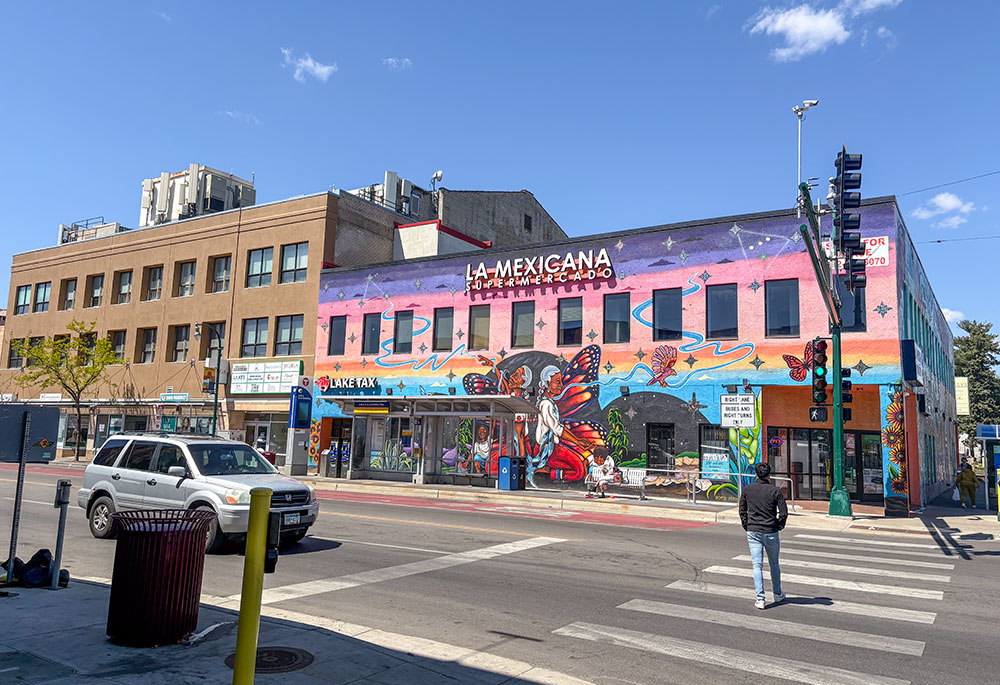 A view of East Lake Street, a Latino neighborhood in South Minneapolis, in May 2026 (NCR photo/Camillo Barone)