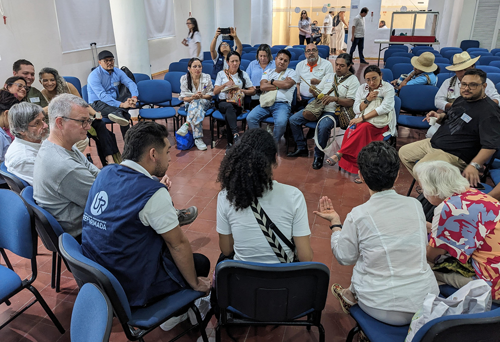 Faith leaders take part in discussions on fossil fuels and climate change April 25, 2026, as part of the first Conference on Transitioning Away from Fossil Fuels, in Santa Marta, Colombia. (Courtesy of CIDSE/Pedro Guzman)